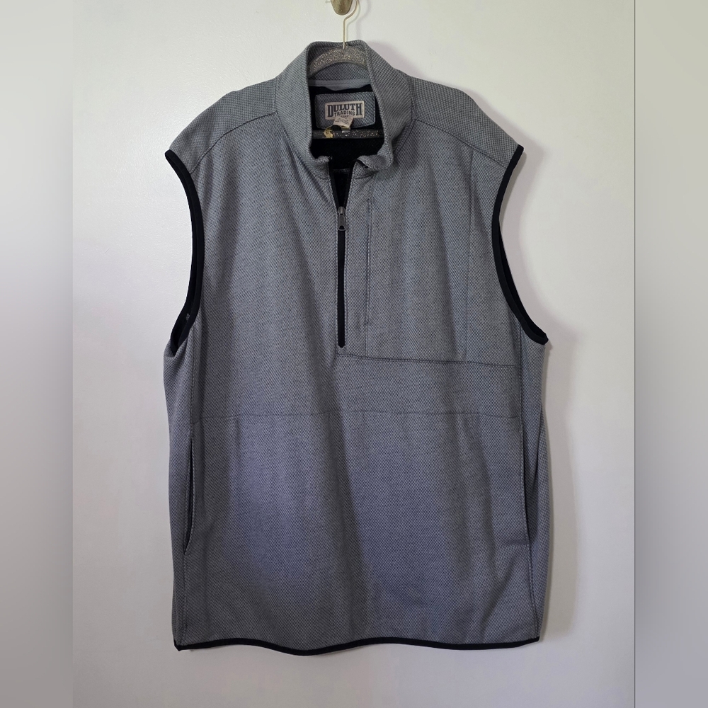Duluth Trading Company 1/4 Zip Cotton Blend Vest Workwear Dadcore Athleisure 2XL
